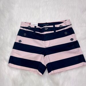 Tommy Hilfiger Y2K  5” Classic Stretch Pink and Navy Blue‎ Striped Short